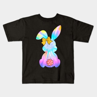 Cute Bunny Rabbit Tie Dye Bow Tie Easter Day Girls Womens Kids T-Shirt